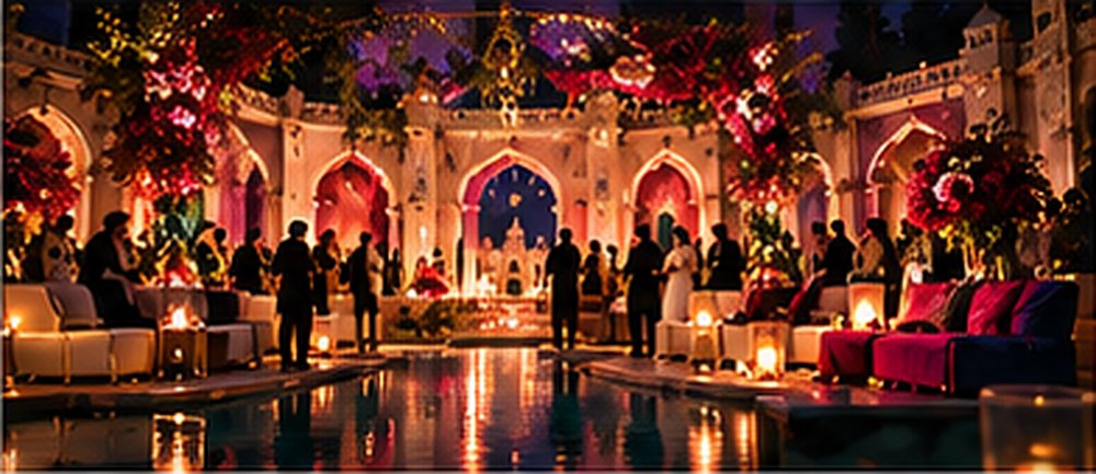 Wedding installation at night